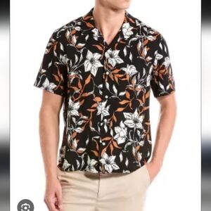 Rag & Bone Shirt Men's Large Avery Floral Print Camp Short Sleeve
